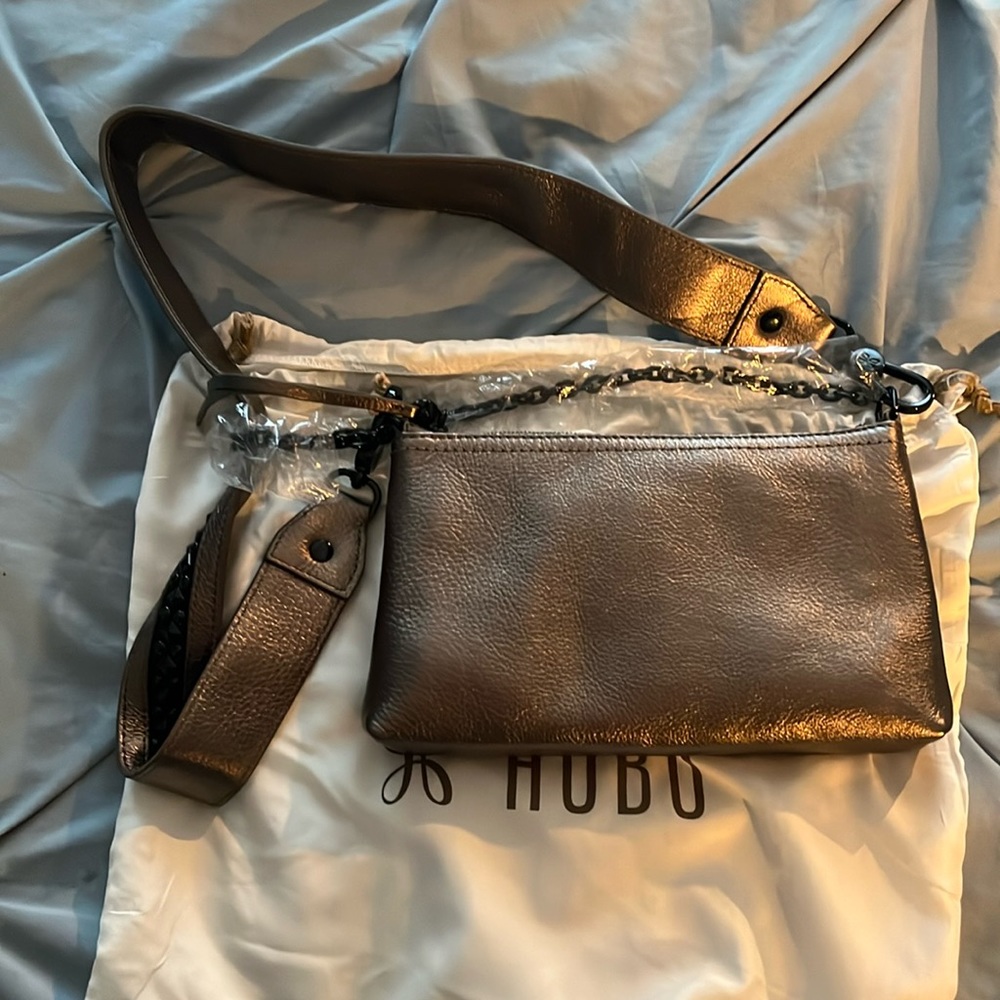 Pewter hobo bag
